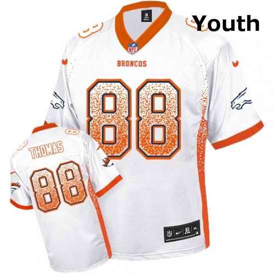 Youth Nike Denver Broncos 88 Demaryius Thomas Elite White Drift Fashion NFL Jersey
